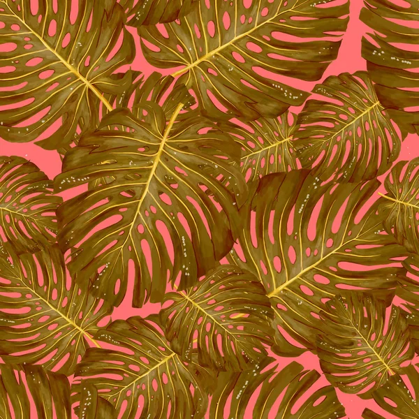 Ακουαρέλα εξωτικό πλαίσιο με τροπικά φύλλα μοτίβο, λουλούδια και Toucan για το γάμο, πρόσκληση, κάρτα γενεθλίων. Απομονωμένα illustrarion καλοκαιρινά χρώματα, σχεδιασμό κατακόρυφο πλαίσιο Ζώντας κοράλλια χρώμα φόντο — Φωτογραφία Αρχείου