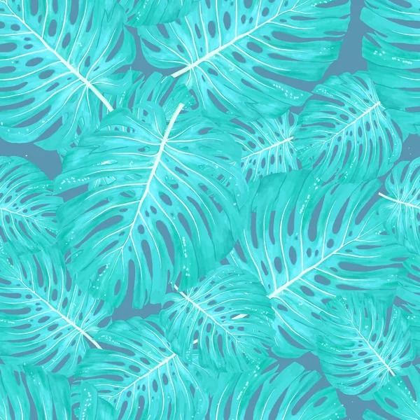 Akvarell exotisk ram med tropiska blad mönster, blommor och Toucan för bröllop, bjuda, födelsedags kort. Isolerade illustrarion sommar färger, design retro, synthwave, färg bakgrund — Stockfoto