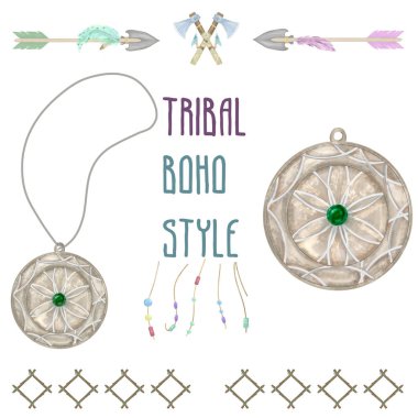 Arka plan beyaz dijital illüstrasyon kabile geometrik vektör yeşil çizim