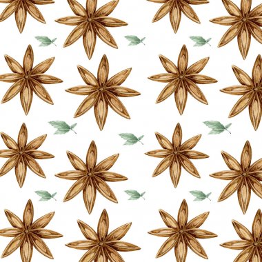 Suluboya tarçın desen renk illüstrasyon, mutfak, beyaz arka planda barista Quarelle sanat