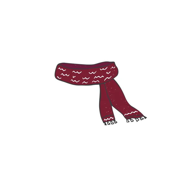 Foulard rouge illustrationclip art couleur texture tissu élément dessin simple similaire sur fond blanc — Image vectorielle