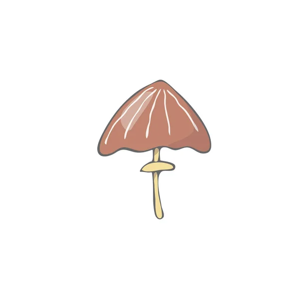 Mushrooms figura clip arte vector color textura elemento divertido bosque roble fantasía similar rojo arco menú de comida larga garabato setas simples similares sobre fondo blanco — Vector de stock