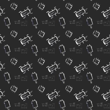 Böcekler karalama sızma desen, hata ile arka plan, sinek, kelebek, uğur böceği, yusufçuk, arı, siyah arka plan üzerinde kırkayak