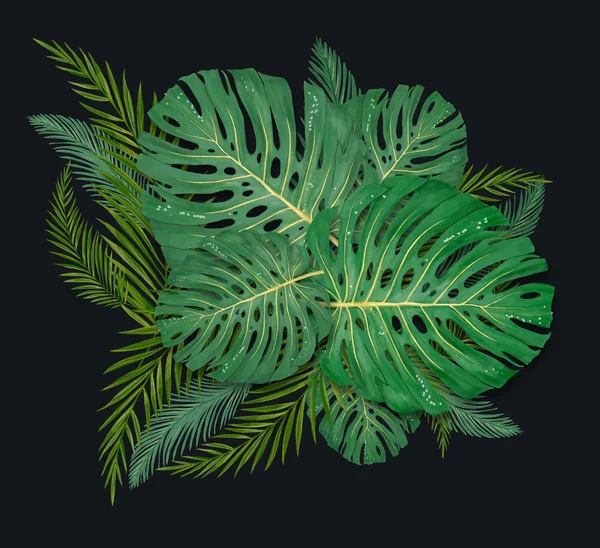 Tropiska palmblad ram på korall bakgrund. Sommar tropiskt löv. Exotiska hawaiiansk djungel, sommartid bakgrund. Pastellfärgad svartvit konst färgglada minimal stil, vit ram kvadrat. Banderoll för text — Stockfoto