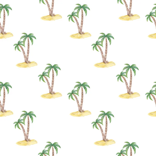Tropiska palmer, strand-och natur koncept. Ljus tropisk inredning. Akvarell tecknad Palm illustration isolerad på vit bakgrund — Stockfoto