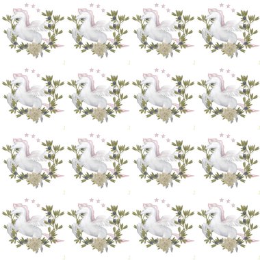 Tatlı suluboya bebek pegasus deseni. Küçük fantezi beyaz midilli pembe saçlı ve zeytin dallı. Sevimli bir karakter. Çocuk çizimi izole edildi. Tişört ve çantalar için yazdır