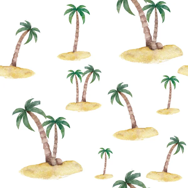Akvarell Minta Trópusi Pálmafák — Stock Fotó