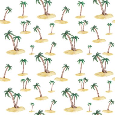 suluboya desenli tropikal, palmiye ağaçları