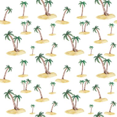 suluboya desenli tropikal, palmiye ağaçları