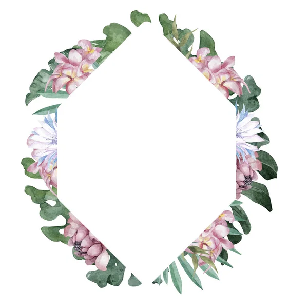 Watercolor Set Wreaths Leaves — Stock Photo, Image