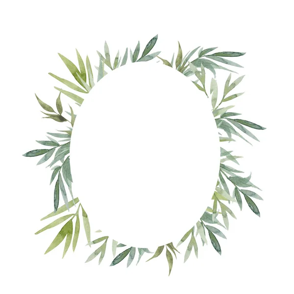 Bloemen Groen Kaart Ontwerp Bos Varen Frond Eucalyptus Tak Groen — Stockfoto