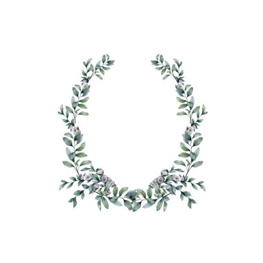 Çiçek yeşili kart tasarımı: dal yeşili yaprakların kare çerçevesi. Düğün davetiyesi poster davetiyesi suluboya el çizimi resim çizimi. Orman yaprakları