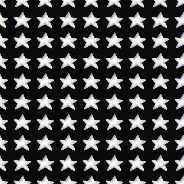 Seamless White Stars Pattern Dark Background — Stock Photo, Image