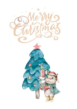 Mutlu Çin yılbaşı tebrik kartları. 2021 Ox Zodyak. Şirin inek ve altın para. Hayvan bayramı çizgi film karakteri.