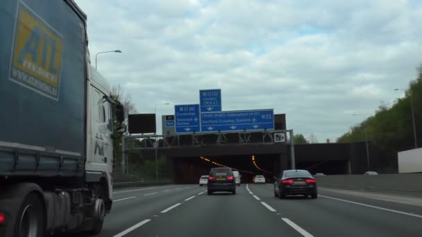 England Storbritannien Mars 2018 Passagerare Bil Föraren Synvinkel Transport Och — Stockvideo