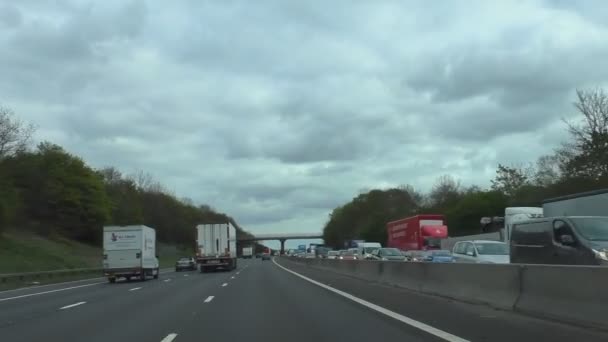 England United Kingdom March 2018 Car Driver Windshield View Motorway — Stock Video