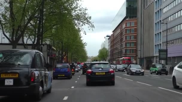 Londres Inglês Reino Unido Abril 2017 Vista Frontal Janela Carro — Vídeo de Stock