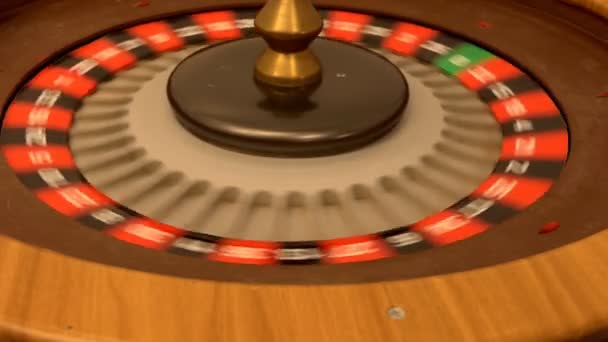 Närbild Bild Roulette Hjulet Snurrar Snabbt — Stockvideo