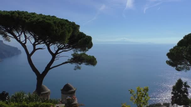 Espetacular Paisagem Costeira Amalfi Itália Vista Cima Mar Tirreno Azul — Vídeo de Stock