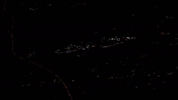 United Kingdom England Wigan Town Lights View Night Aircraft Window — Stock Video