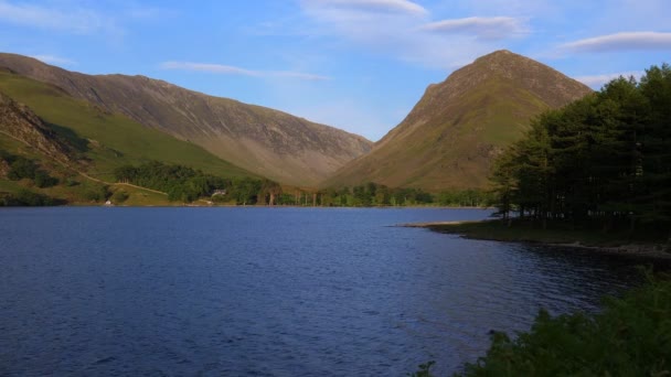 Fantástico Lago Flota Buttermere Con Paisaje Montaña Pike Parque Nacional — Vídeo de stock