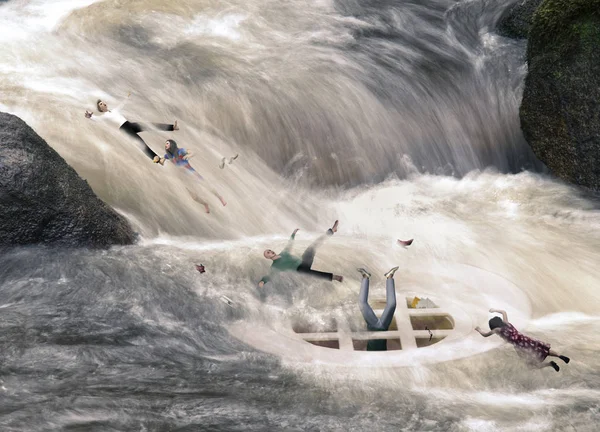 3D şekil modelini kullanarak 'boşa' kavramı tasvir eden Birleşik bir resim oluşturur
