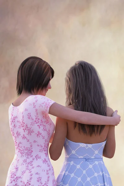 Bir erkek şekil rahatlatıcı ve başka bir, arka görünümü destekleyen 3d 3d render