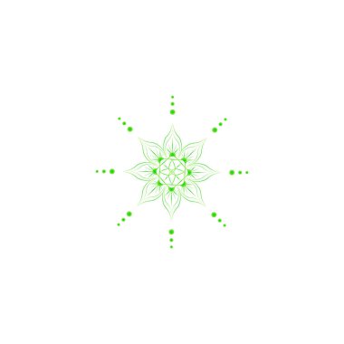 Yeşil Mandala çiçek süsleme