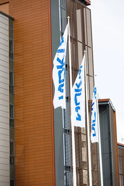 Nokia zászlók hullám a szél — Stock Fotó