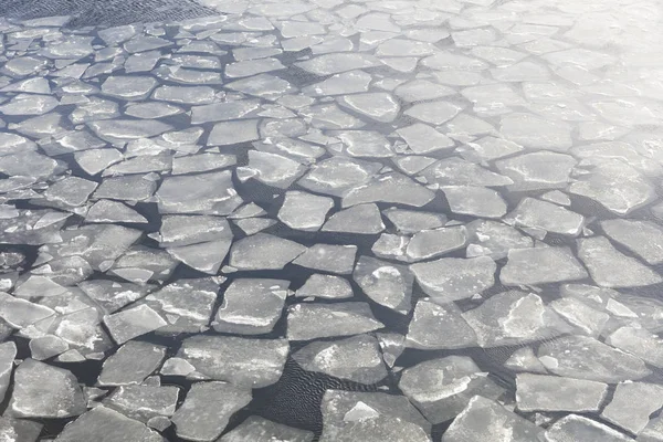 Pezzi di ghiaccio in un mare freddo in inverno — Foto Stock