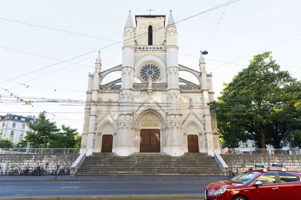 Basiliek Notre-Dame kerk in Genève, Zwitserland — Stockfoto