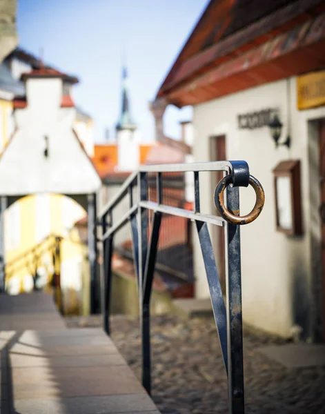 Iron ring at metal handrail in Tallinn, Estonia — Stock Photo, Image
