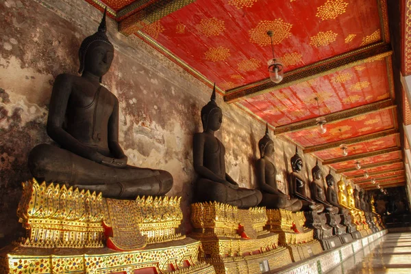 Golden Buddha Bilder Från Wat Suthat Thepwararam Vackra Templet Arkitektur — Stockfoto