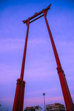 Alacakaranlıkta, landmark bangkok şehir günbatımı zamanı Bangkok, Tayland, Thailand, dev salıncak (Sao Ching Cha)