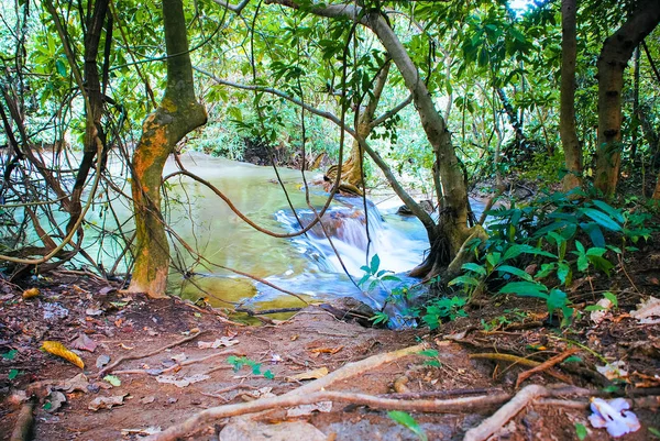 Wasserfälle Wald Bei Kanchanaburi Thailand — Stockfoto