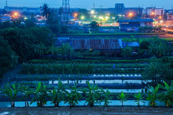 Noapte Vedere Orașului Peisaj Industrial Thailanda — Fotografie, imagine de stoc