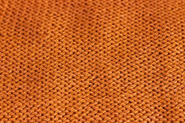 Trend russet orange woolen knitted background, texture, close-up — Stock Photo, Image