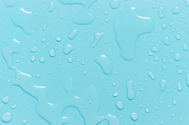 Abstract drops of water on a blue background close-up, texture clipart