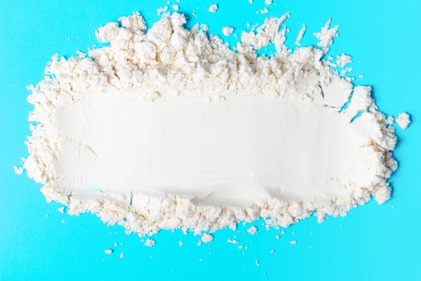 Strip Scattered Protein Blue Background Top View — Stock Photo, Image