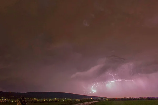 flashes in the cloud in a thunderstorm