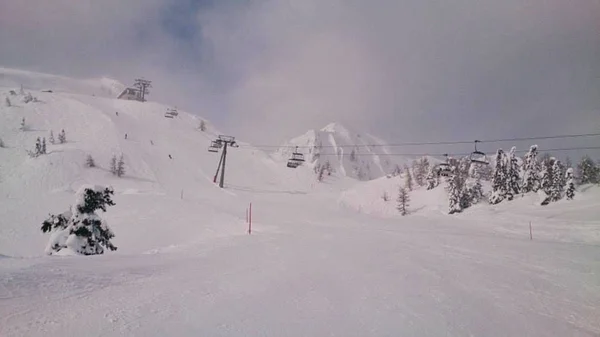 a ski run in the mountain