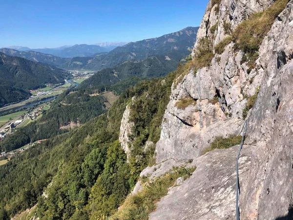 a rock is ready for climbing on it at summer