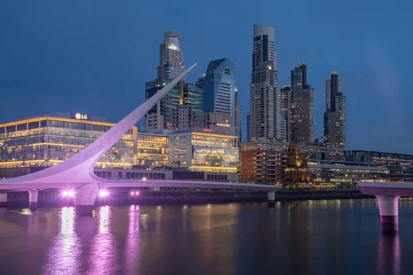 Buenos Aires Argentina Sep 2018 Buenos Aires Skyline Womans Bridge — Photo