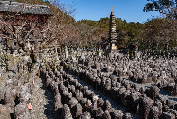 Kyoto Japão Fev 2018 Pagode Templo Muitas Estátuas Adashino Nenbutsu — Fotografia de Stock