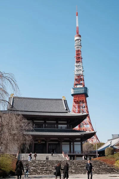 Tokyo Japão Fev 2018 Shinko Templo Torre Tóquio Eiffel Réplica — Fotografia de Stock