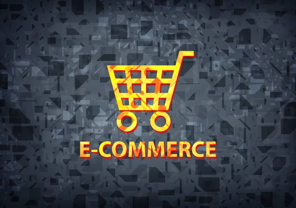 E-commerce isolated on black background abstract illustration