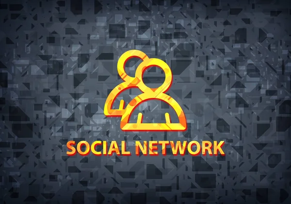 Soziales Netzwerk Gruppensymbol Isoliert Auf Schwarzem Hintergrund Abstrakte Illustration — Stockfoto