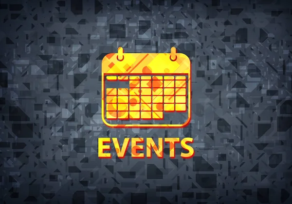 Events (calendar icon) isolated on black background abstract illustration