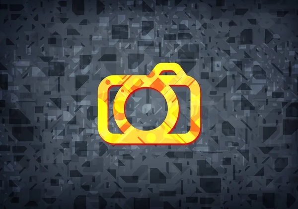 Ikon Kamera Diisolasi Pada Ilustrasi Abstrak Latar Belakang Hitam — Stok Foto