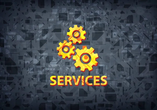 Services Gears Icon Isolated Black Background Abstract Illustration — Stock Photo, Image